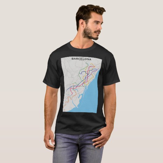 Transitkaart van Barcelona T-shirt (Voorkant volledig)