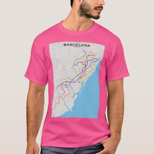 Transitkaart van Barcelona T-shirt (Voorkant)