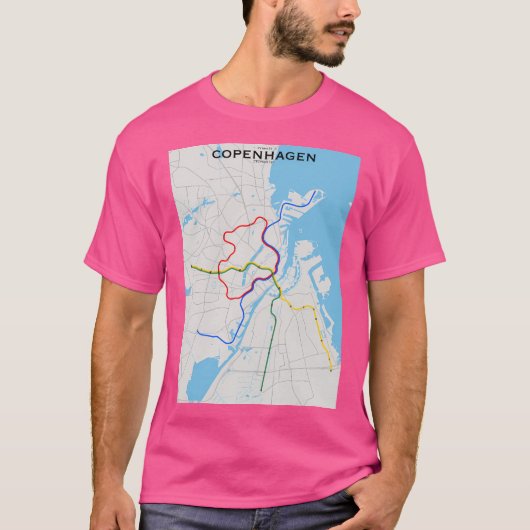 transitkaart van kopenhagen t-shirt (Voorkant)
