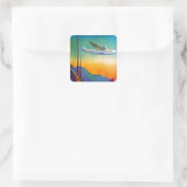  transitoverkeer vierkante sticker (Tas)