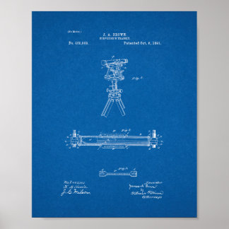 Transitpatent van de onderzoeker - blauwdruk poster