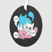 Transkatten gebruiken hun voornaamwoorden transgen ornament (voorkant)