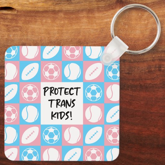 TransKinder sporters beschermen atleten Sleutelhanger (Achterkant)