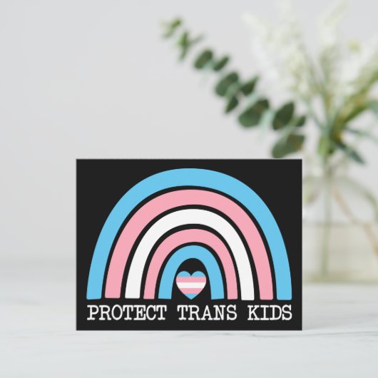 TransKinderen beschermen Briefkaart (Staand voorkant)