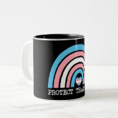 TransKinderen beschermen Tweekleurige Koffiemok (Voorkant links)