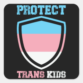 TransKinderen beschermen Vierkante Sticker