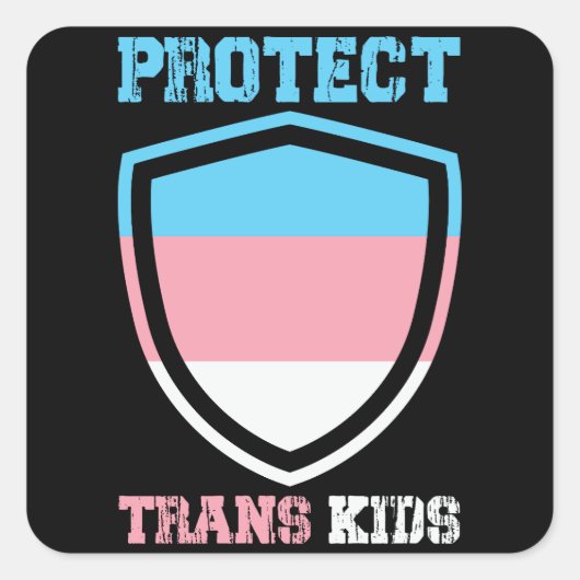 TransKinderen beschermen Vierkante Sticker (Voorkant)