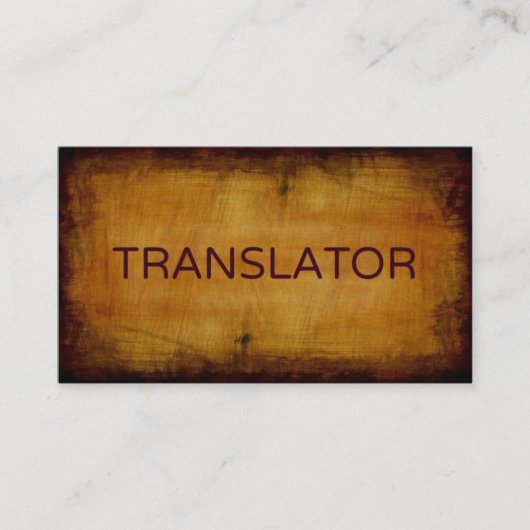 Translator Antiek geborsteld Visitekaartje (Voorkant)