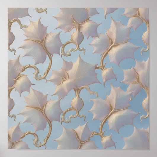 Translucent Iridescent Ivory Fabric Pattern Poster (Voorkant)
