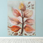 Translucent leaves canvas afdruk (Insitu (Houten vloer))