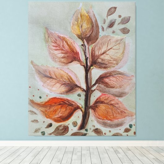 Translucent leaves canvas afdruk (Insitu (Houten vloer))