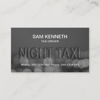 Translucent Taxi Glass Lights Bokeh Taxi Driver Visitekaartje