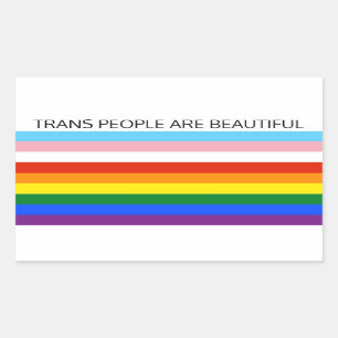 Transmensen zijn prachtig rechthoekige sticker