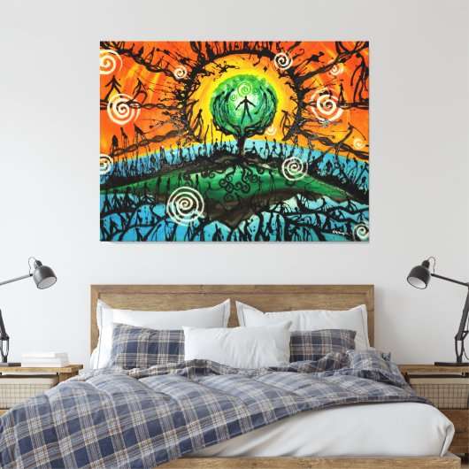 Transmigratie van de ziel (omwikkeld canvas) canvas afdruk (Insitu (Slaapkamer))