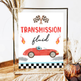 Transmissie Fluid Race Auto Twee Snelle Verjaardag Poster