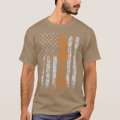 Transmission Tower American Flag Lineman Premium T-shirt (Voorkant)