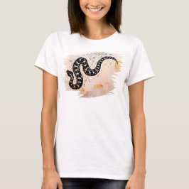 Transmuteer de gifslang Massasauga op perzik T-shirt