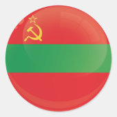 Transnistrië Ronde pictogramvlag Ronde Sticker (Voorkant)