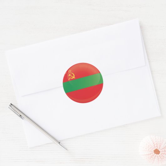 Transnistrië Ronde pictogramvlag Ronde Sticker (Envelop)