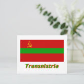 Transnistrië vlag met naam briefkaart (Staand voorkant)