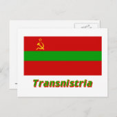 Transnistrië vlag met naam briefkaart (Voorkant / Achterkant)