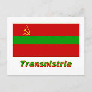 Transnistrië vlag met naam briefkaart