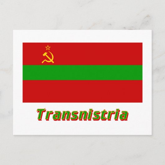 Transnistrië vlag met naam briefkaart (Voorkant)