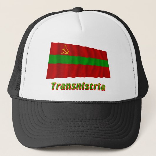 Transnistrië Waving Flag met naam Trucker Pet (Voorkant)