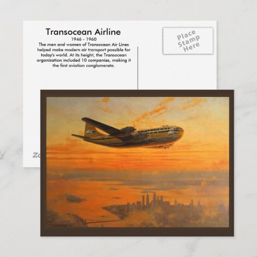 Transocean Airlines Briefkaart (Voorkant / Achterkant)