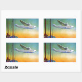 Transpacific Air Travel Rechthoek Sticker (Vel)