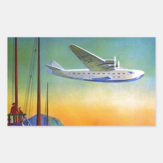 Transpacific Air Travel Rechthoek Sticker (Voorkant)