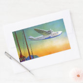 Transpacific Air Travel Rechthoek Sticker (Envelop)