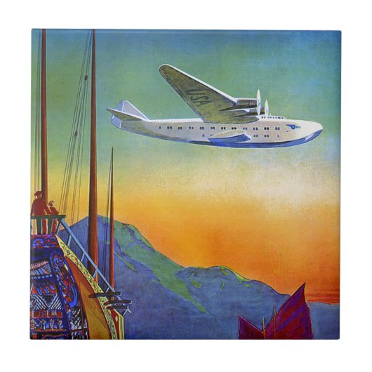  Transpacific Reizen Keramische Tegel Tegeltje (Voorkant)