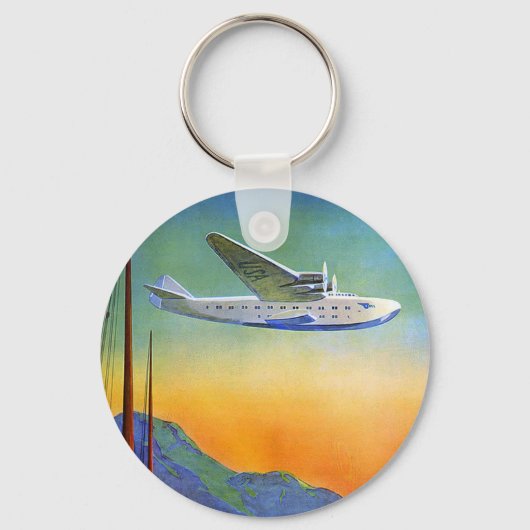 Transpacific Travel Artwork Button Sleutelhanger (Voorkant)