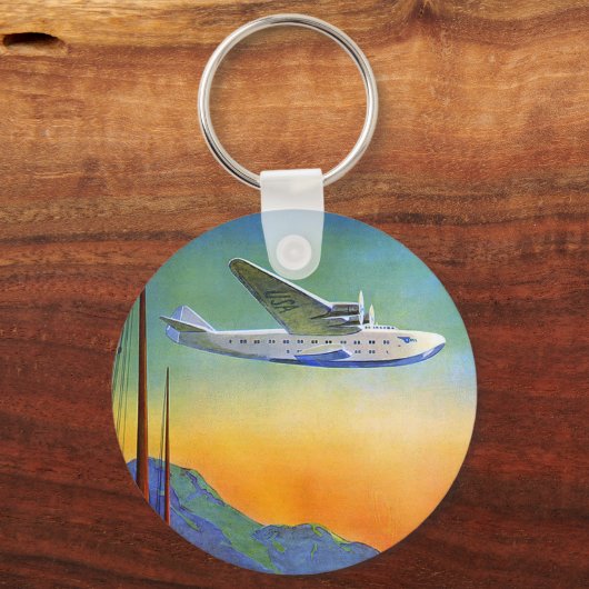 Transpacific Travel Artwork Button Sleutelhanger (Voorkant)