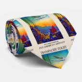  Transpacific Travel Artwork Stropdas (Opgerold)