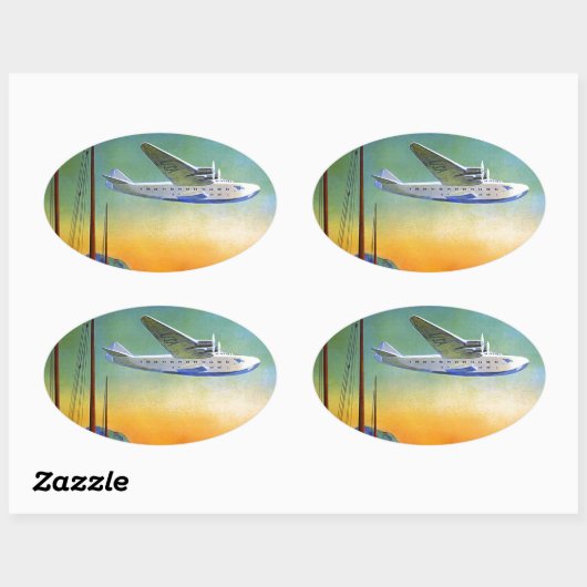  Transpacific Verre Oosten Reizen Ovale Sticker (Vel)