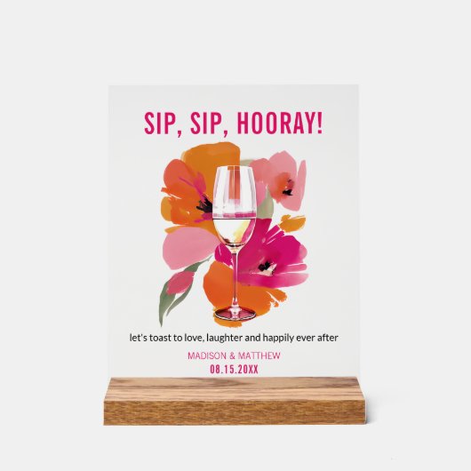  Transparant Acryl Bruiloft Bar Teken Acryl Bord (Voorkant)