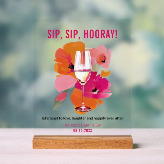  Transparant Acryl Bruiloft Bar Teken Bord (Neutraal)