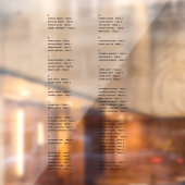 Transparant alfabetisch zitplaatskaart Alleen name Raamsticker (Vel 2)