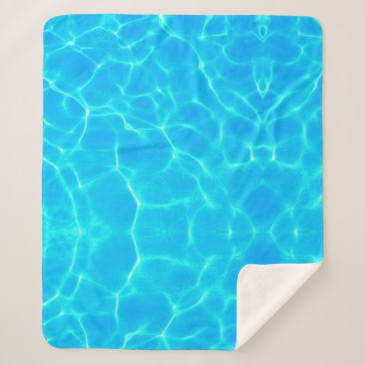 Transparant Aqua Turquoise Ocean Zee Water Sherpa Deken (Voorkant)