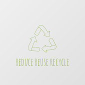 Transparant bedrijfslogo van Reuse Recyclen Eco Raamsticker (Vel)