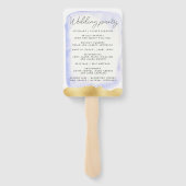 Transparant Blauw Gouden Folie Huwelijksprogramma Handwaaier (Achterkant)