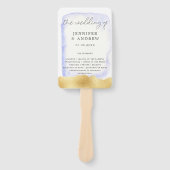 Transparant Blauw Gouden Folie Huwelijksprogramma Handwaaier (Voorkant)