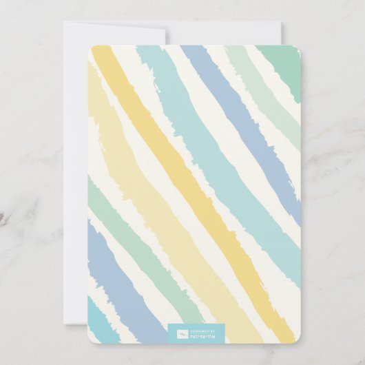 Transparant Blauw 'HELLO' Typografie Foto Geboorte Aankondiging (Achterkant)