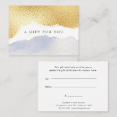 Transparant Blue Faux folie Cadeaubon Visitekaartje (Voorkant / Achterkant)