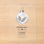 Transparant Boho Neutraal Kerstfeest Acryl Uitnodigingen (Voorkant)