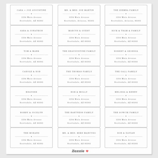 Transparant bruiloft gast Adresetiketten Sticker (Vel)