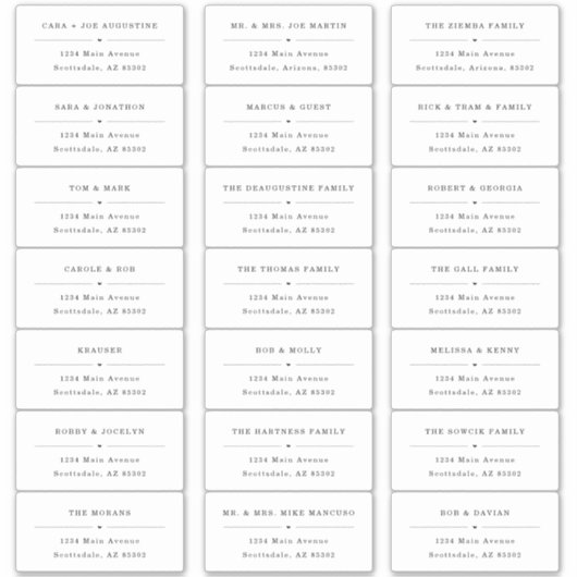 Transparant bruiloft gast Adresetiketten Sticker (Voorkant)