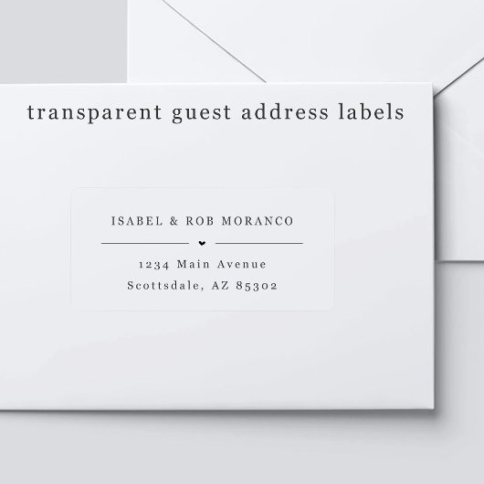 Transparant bruiloft gast Adresetiketten Sticker